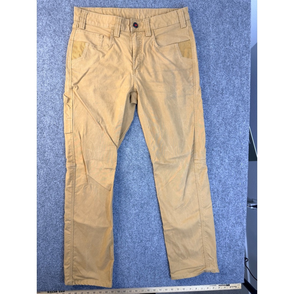 Milwaukee Mens 34x32 Tan Cotton Canvas Workwear Tactical Hiking Pants Distressed